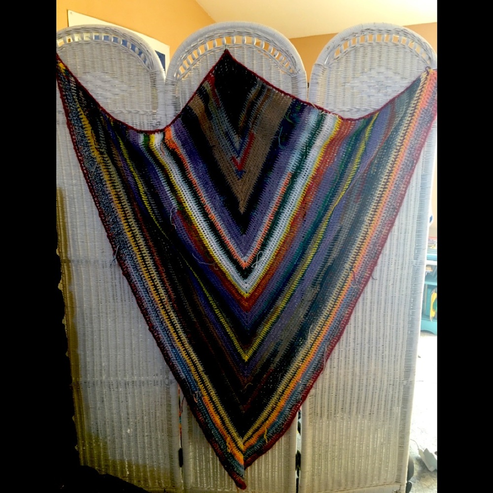 Designed by Nonna - HOBO CHIC Crocheted Long Shawl